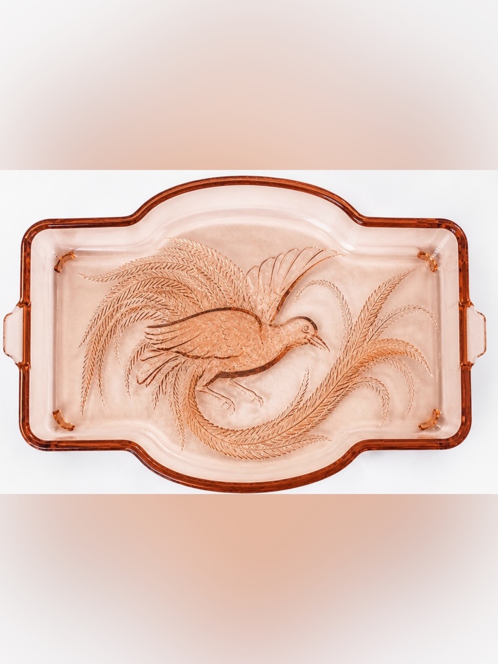 VINTAGE INDIANA Glass BIRD OF PARIDISE Tiara Exclusives EMPRESS VANITY TRAY